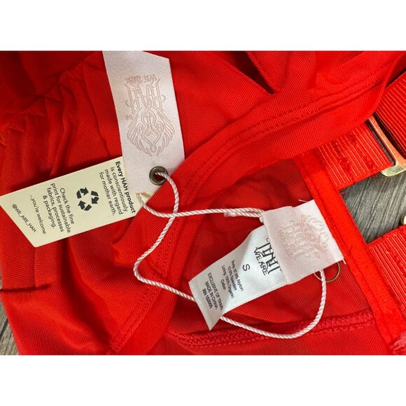 We Are HAH x Revolve NWT Under The Wire Mesh Bodysuit in Blood Orange - Picture 7 of 12